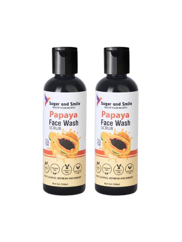 Papaya facewash scrub pack of 4(100g each)